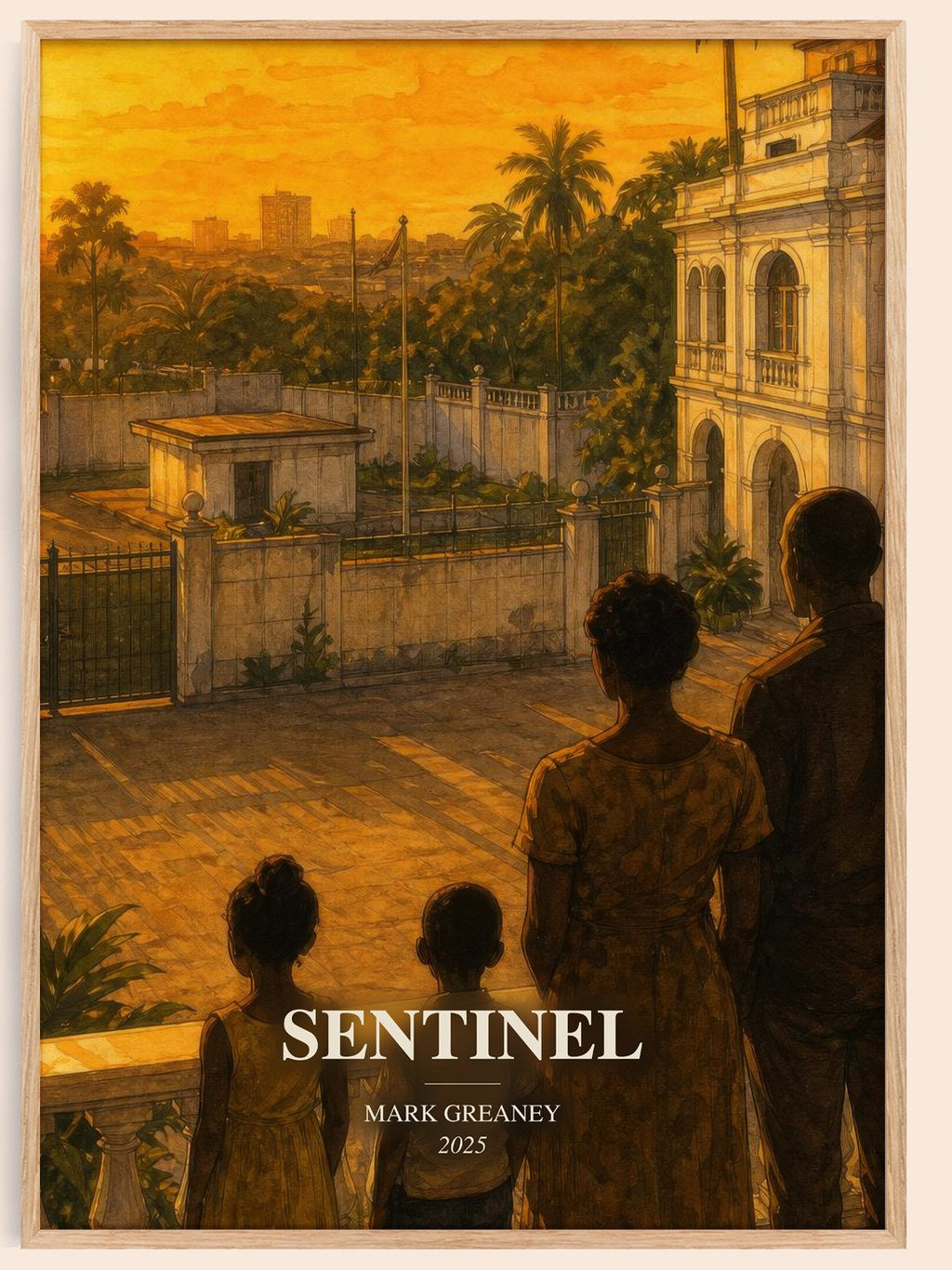Sentinel watercolour book poster by Mark Greaney – framed literary art print