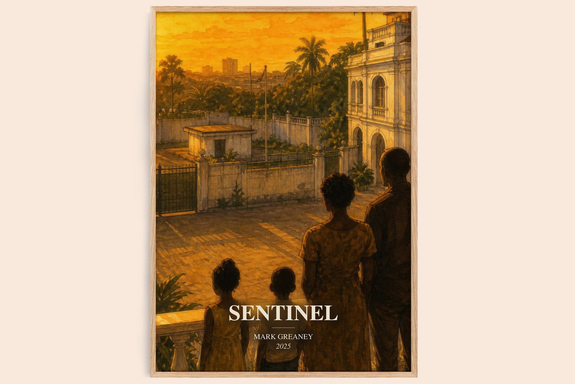 Sentinel watercolour book poster by Mark Greaney – framed literary art print