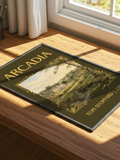 Arcadia Classic Book Art Print by Tom Stoppard – print on a sunlit desk