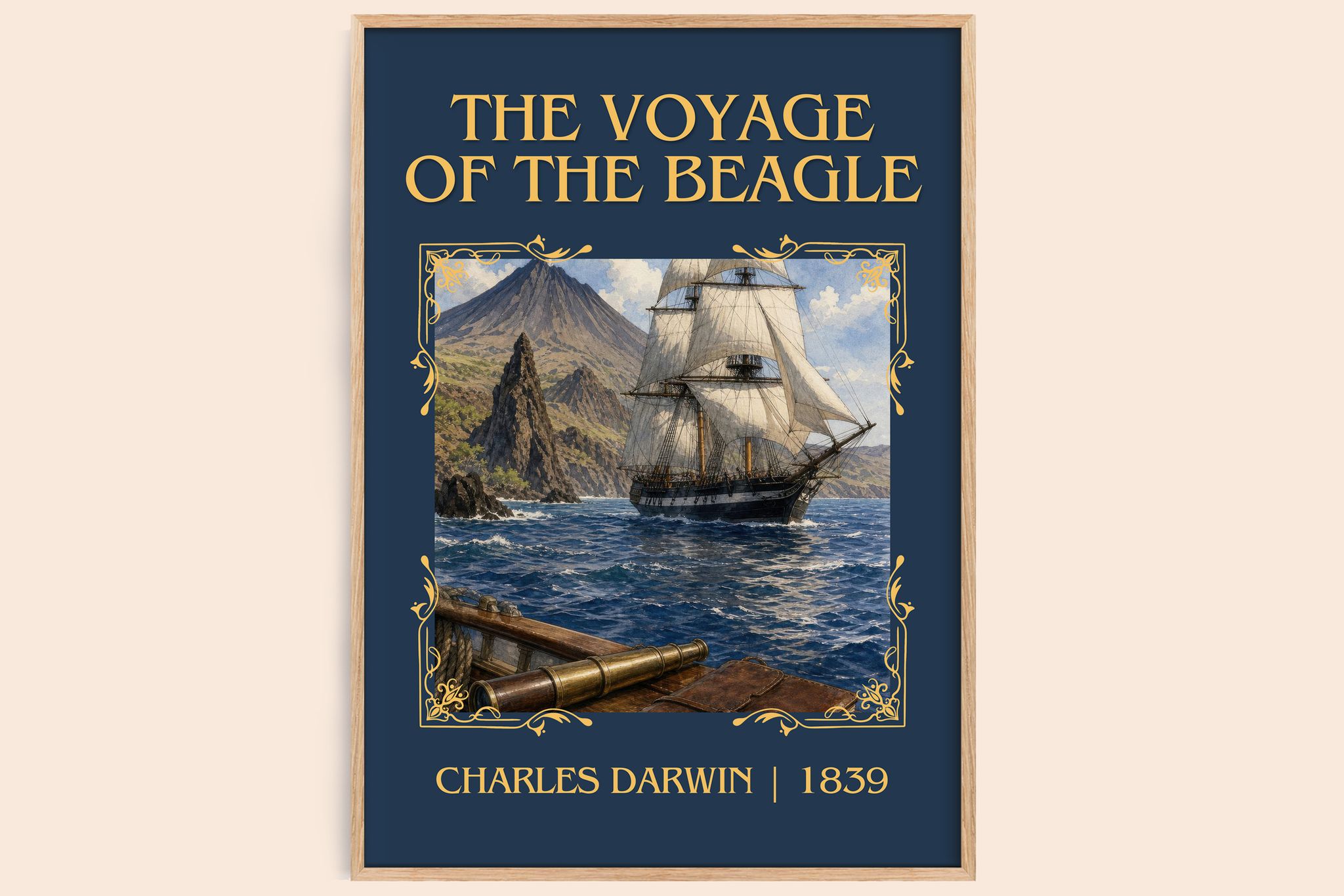 The Voyage of the Beagle Classic Book Art Print by Charles Darwin