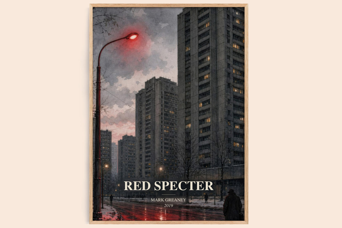 Red Specter watercolour book poster by Mark Greaney – framed literary art print