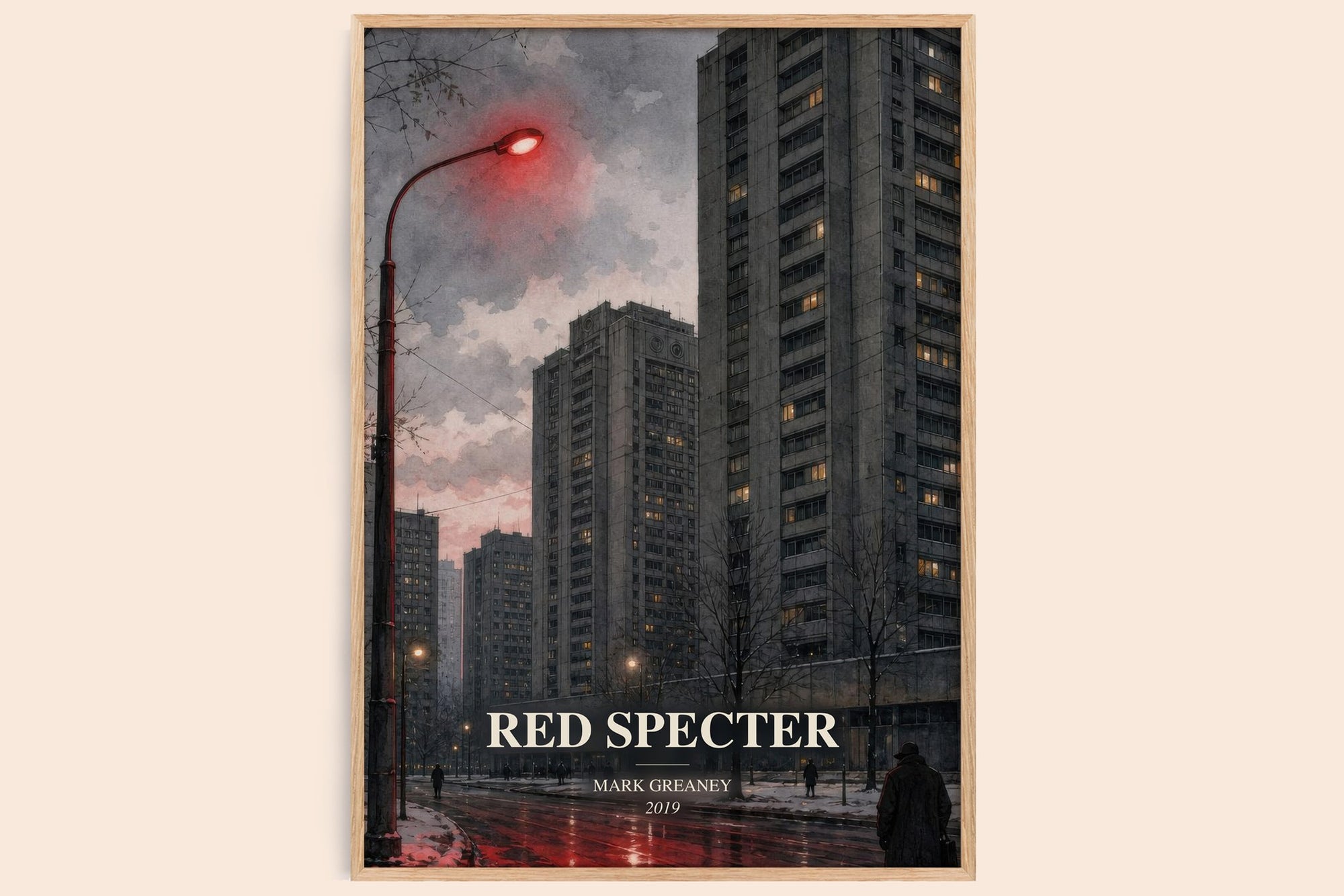 Red Specter watercolour book poster by Mark Greaney – framed literary art print