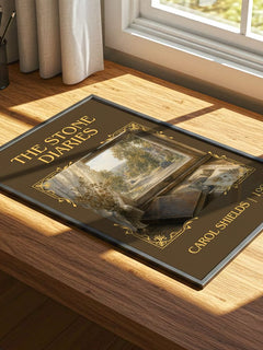 The Stone Diaries Classic Book Art Print by Carol Shields – print on a sunlit desk