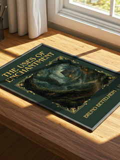 The Uses of Enchantment Classic Book Art Print by Bruno Bettelheim – print on a sunlit desk