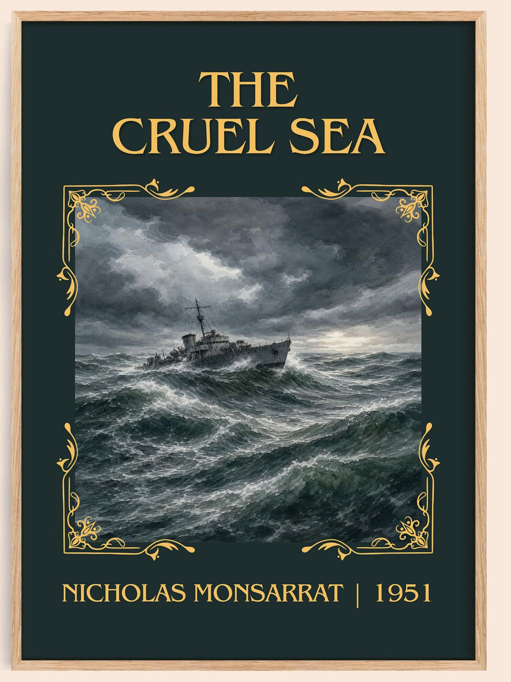 The Cruel Sea Classic Book Art Print by Nicholas Monsarrat – book poster