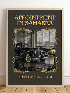 Appointment in Samarra Classic Book Art Print by John O'Hara – framed print leaning on a wooden floor