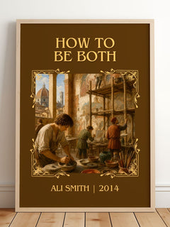 How to be both Classic Book Art Print by Ali Smith – framed print leaning on a wooden floor