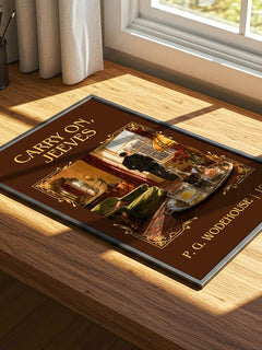 Carry On, Jeeves Classic Book Art Print by P. G. Wodehouse – print on a sunlit desk