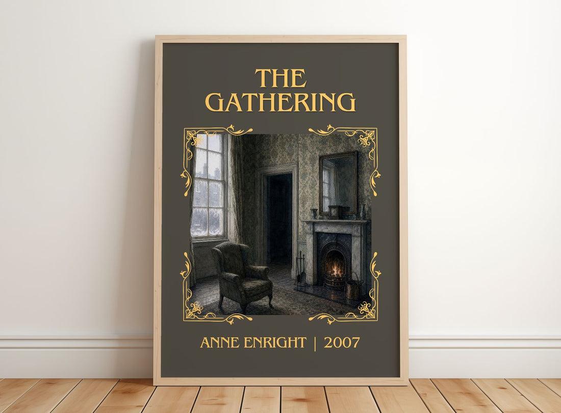 The Gathering Classic Book Art Print by Anne Enright – framed print leaning on a wooden floor