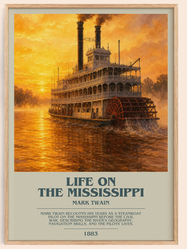 Life On The Mississippi Bookish Wall Art by Mark Twain