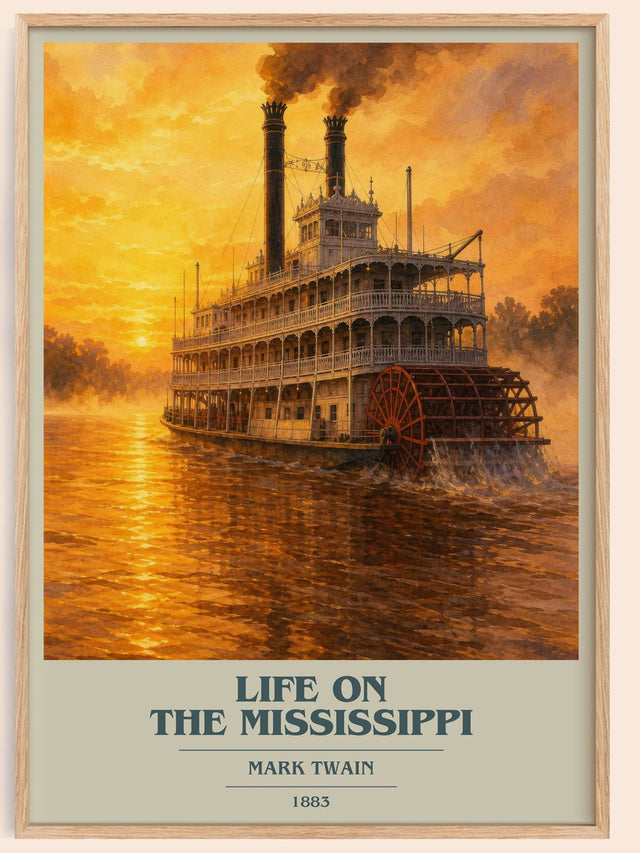 Life On The Mississippi Book Cover Poster by Mark Twain