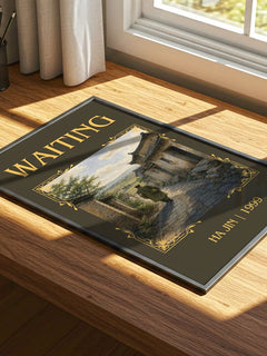 Waiting Classic Book Art Print by Ha Jin – print on a sunlit desk