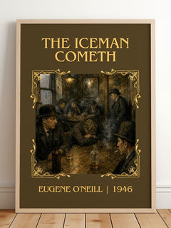 The Iceman Cometh Classic Book Art Print by Eugene O'Neill – framed print leaning on a wooden floor