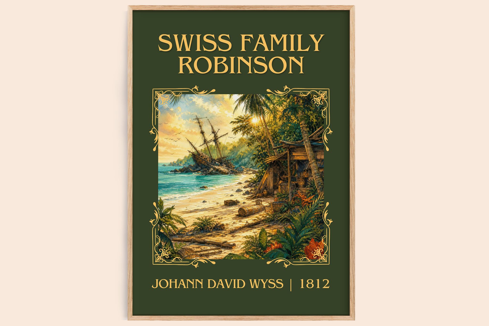Swiss Family Robinson Classic Book Art Print by Johann David Wyss
