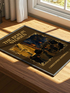 The Berlin Stories Classic Book Art Print by Christopher Isherwood – print on a sunlit desk