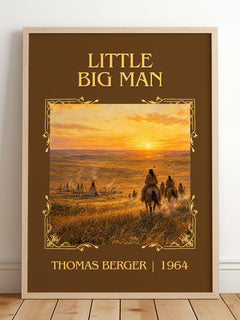 Little Big Man Classic Book Art Print by Thomas Berger – framed print leaning on a wooden floor
