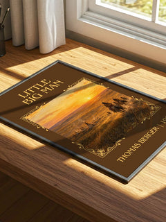 Little Big Man Classic Book Art Print by Thomas Berger – print on a sunlit desk
