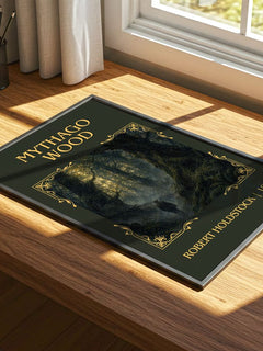 Mythago Wood Classic Book Art Print by Robert Holdstock – print on a sunlit desk