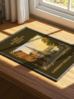 Lake Wobegon Days Classic Book Art Print by Garrison Keillor – print on a sunlit desk
