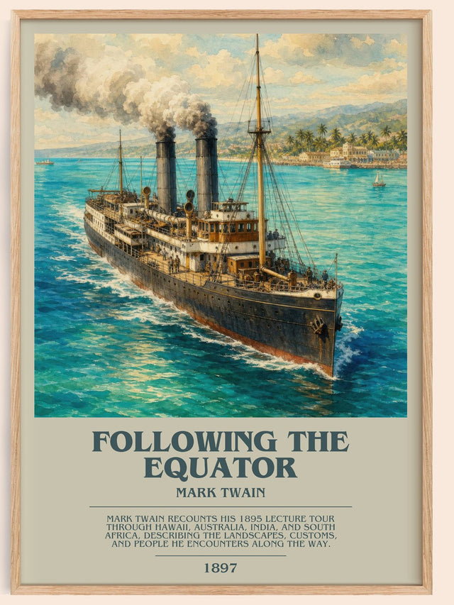 Following The Equator Bookish Wall Art by Mark Twain