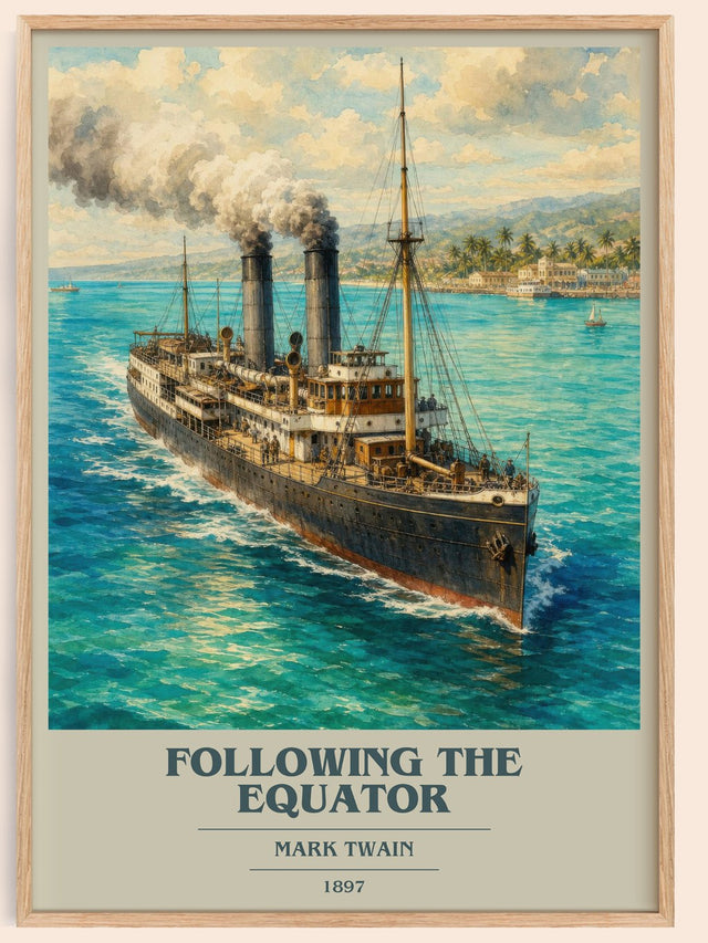 Following The Equator Book Cover Poster by Mark Twain