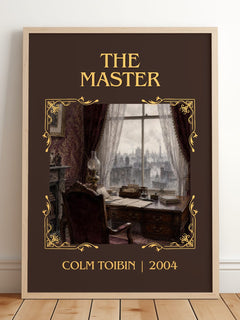 The Master Classic Book Art Print by Colm Toibin – framed print leaning on a wooden floor