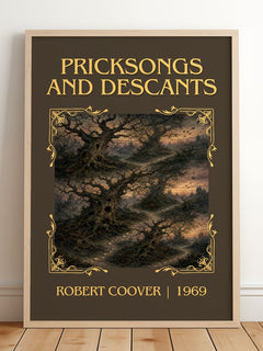 Pricksongs and Descants Classic Book Art Print by Robert Coover – framed print leaning on a wooden floor