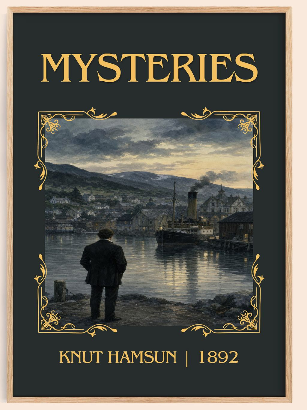 Mysteries Classic Book Art Print by Knut Hamsun – book poster