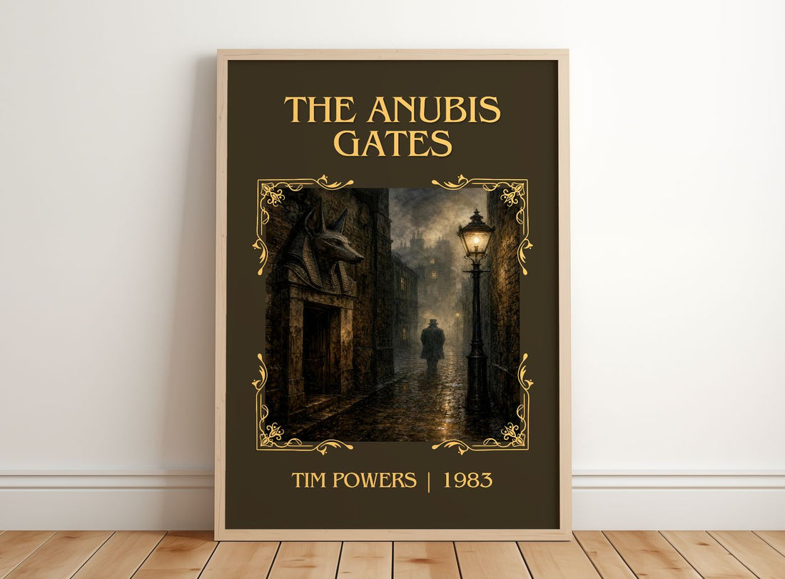 The Anubis Gates Classic Book Art Print by Tim Powers – framed print leaning on a wooden floor