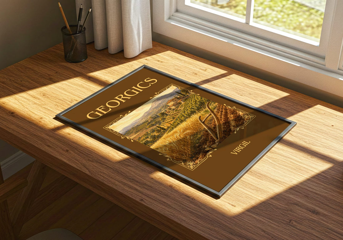 Georgics Classic Book Art Print by Virgil – print on a sunlit desk