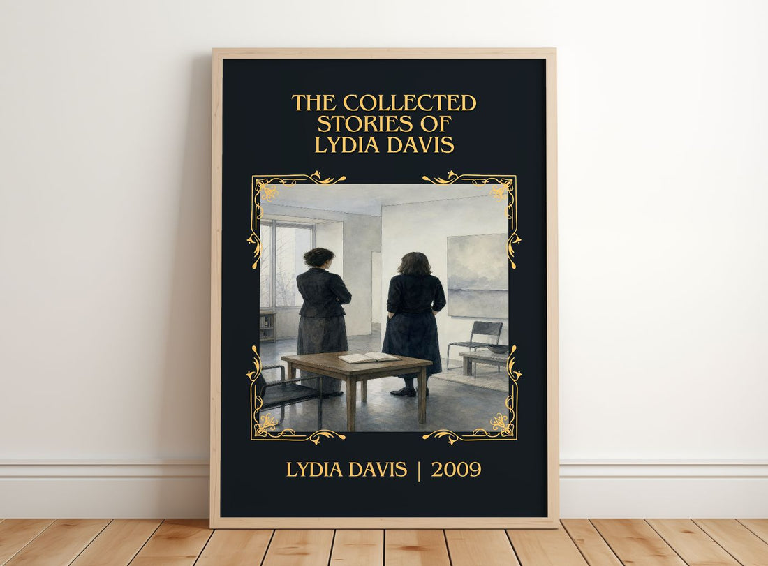 Collected Stories Of Lydia Davis Classic Book Art Print by Lydia Davis – framed print leaning on a wooden floor
