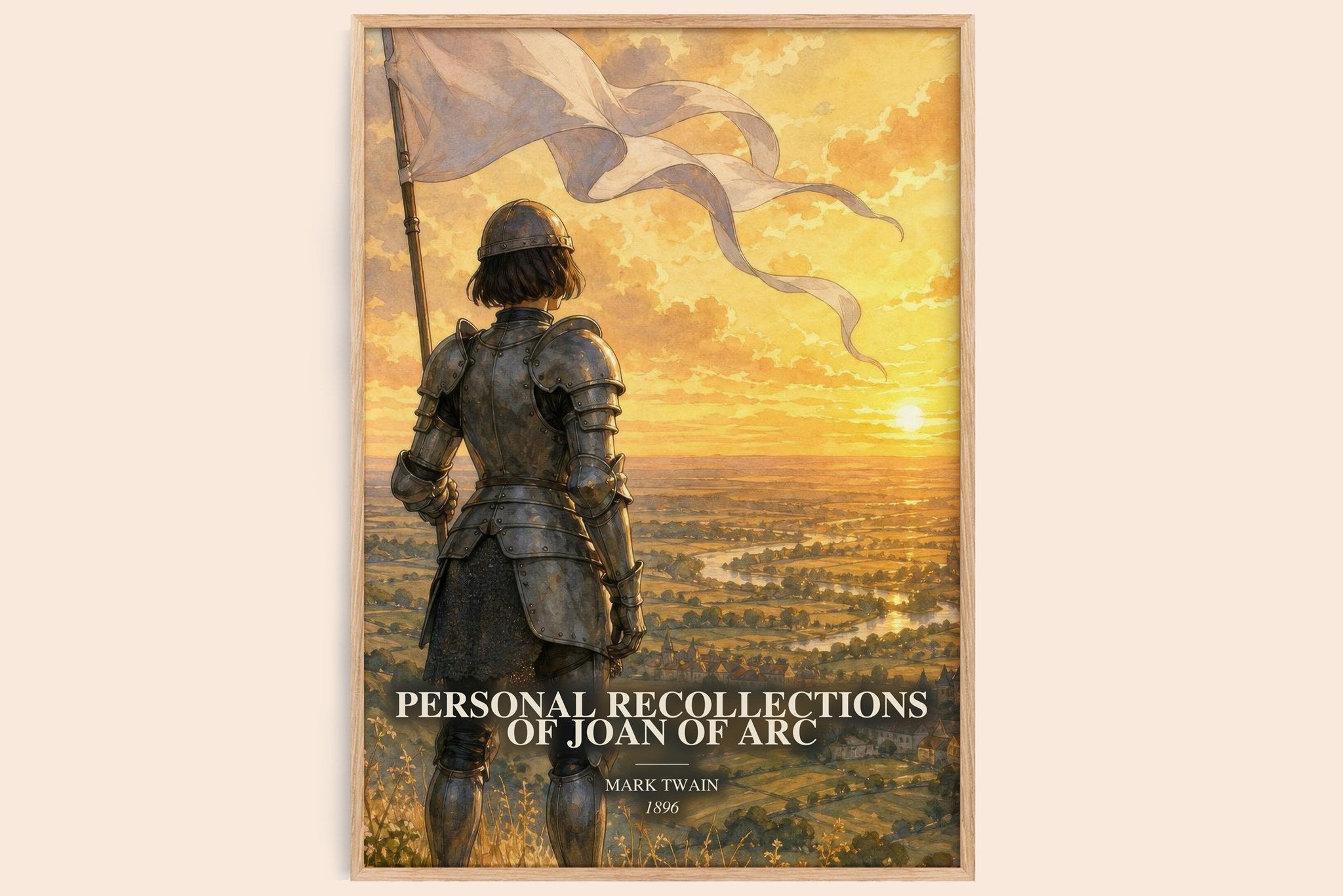 Personal Recollections Of Joan Of Arc Book Watercolour Illustration by Mark Twain