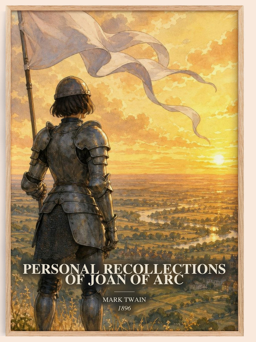 Personal Recollections Of Joan Of Arc watercolour book poster by Mark Twain – framed literary art print