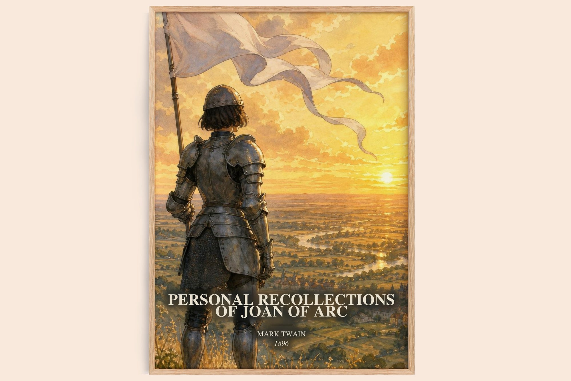 Personal Recollections Of Joan Of Arc watercolour book poster by Mark Twain – framed literary art print