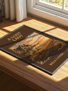 A Lost Lady Classic Book Art Print by Willa Cather – print on a sunlit desk