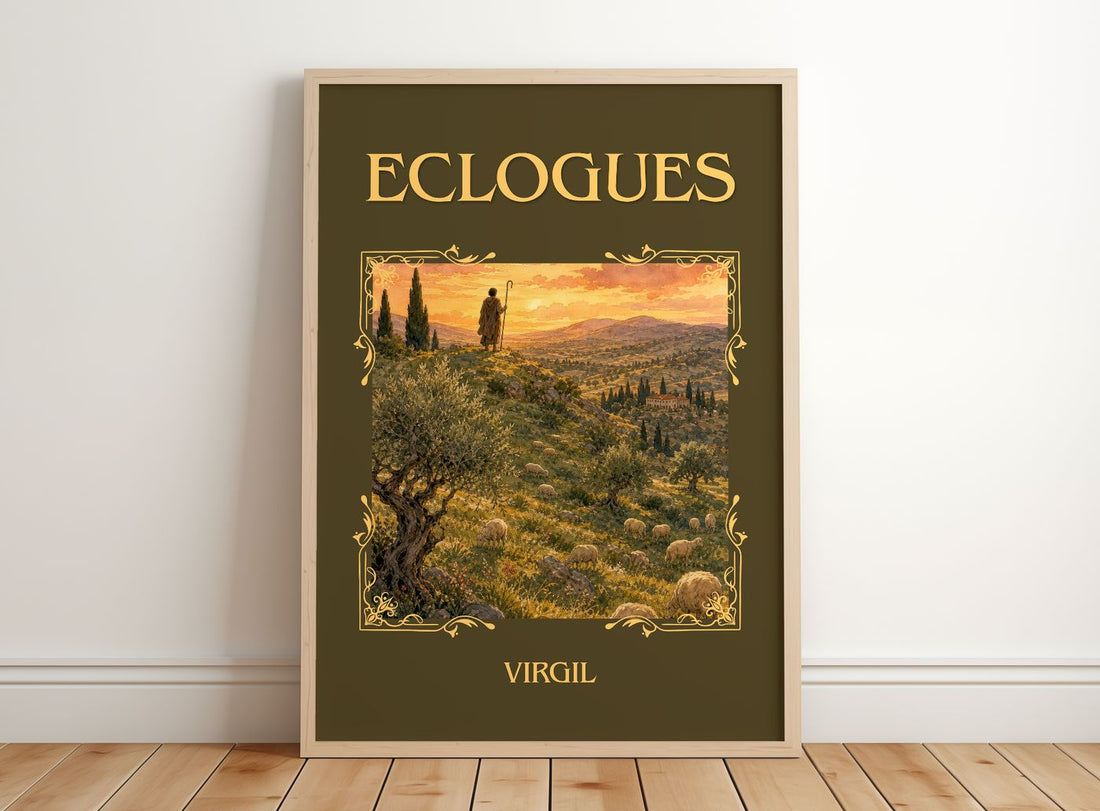 Eclogues Classic Book Art Print by Virgil – framed print leaning on a wooden floor