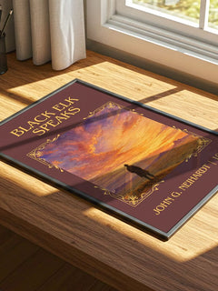 Black Elk Speaks Classic Book Art Print by John G. Neihardt – print on a sunlit desk
