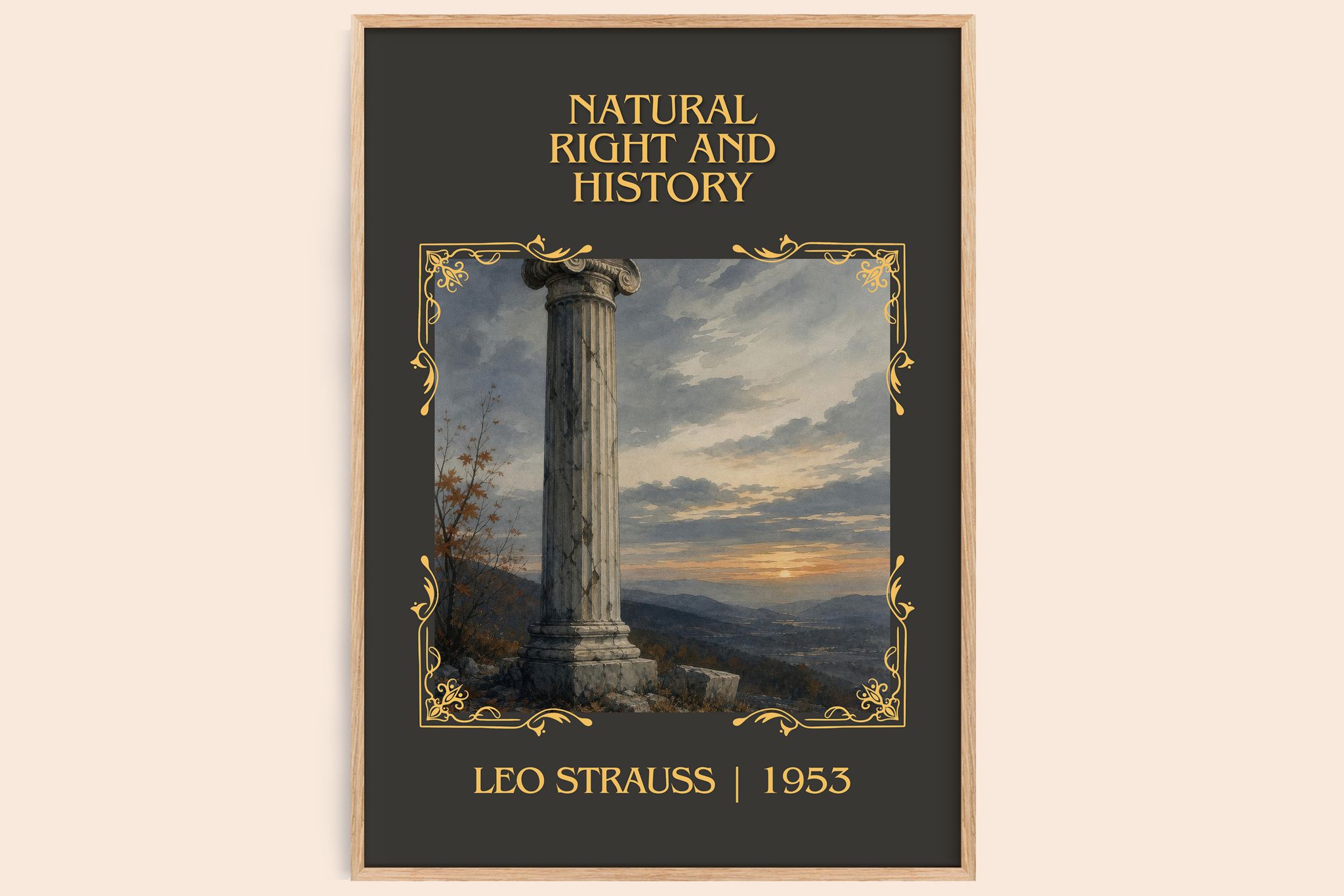 Natural Right and History Classic Book Art Print by Leo Strauss