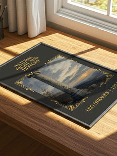 Natural Right and History Classic Book Art Print by Leo Strauss – print on a sunlit desk