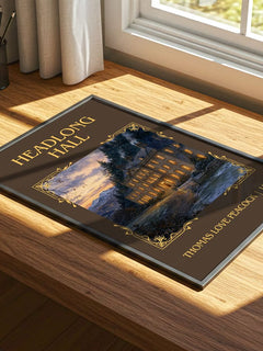 Headlong Hall Classic Book Art Print by Thomas Love Peacock – print on a sunlit desk