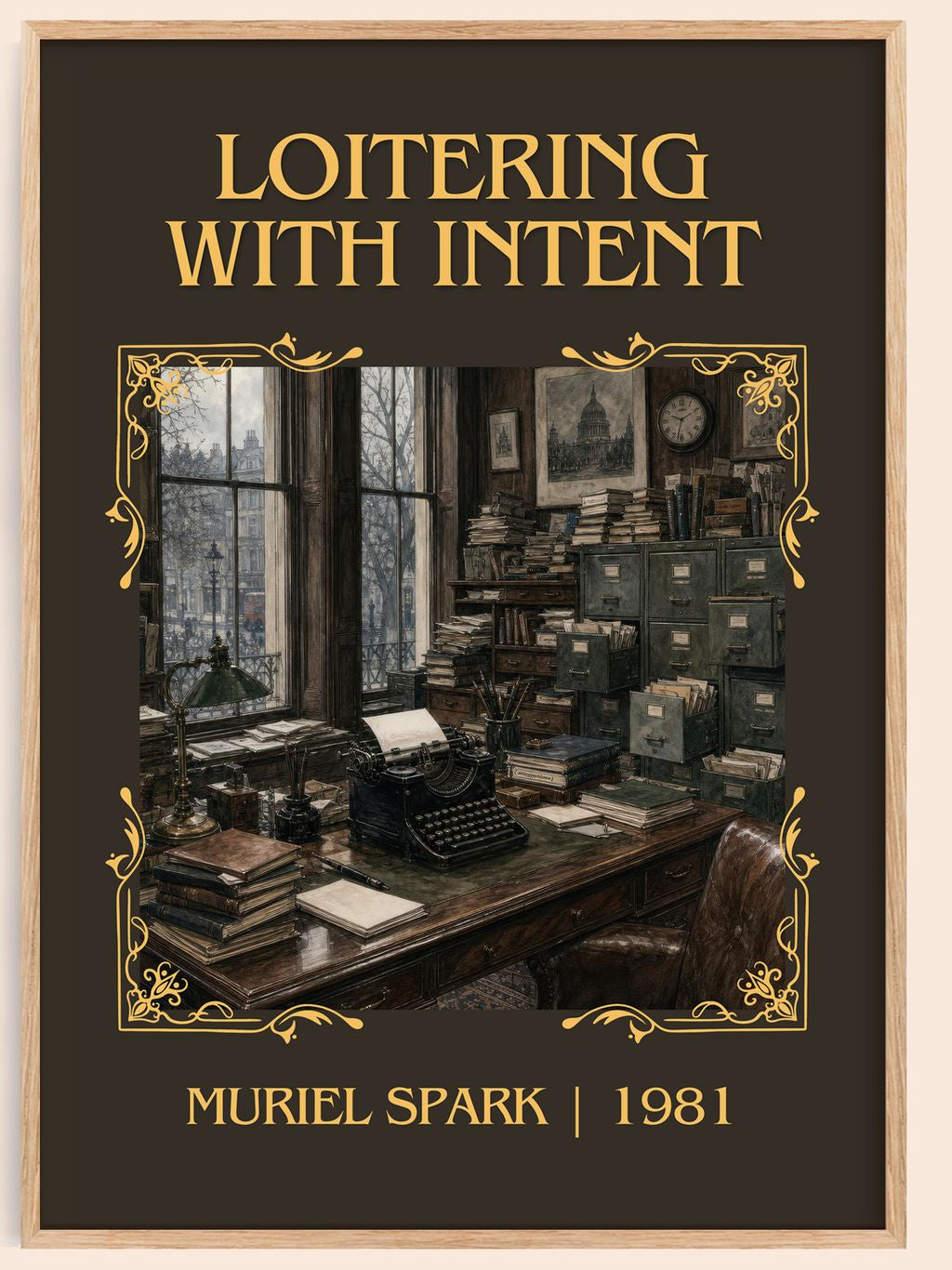 Loitering With Intent Classic Book Art Print by Muriel Spark – book poster
