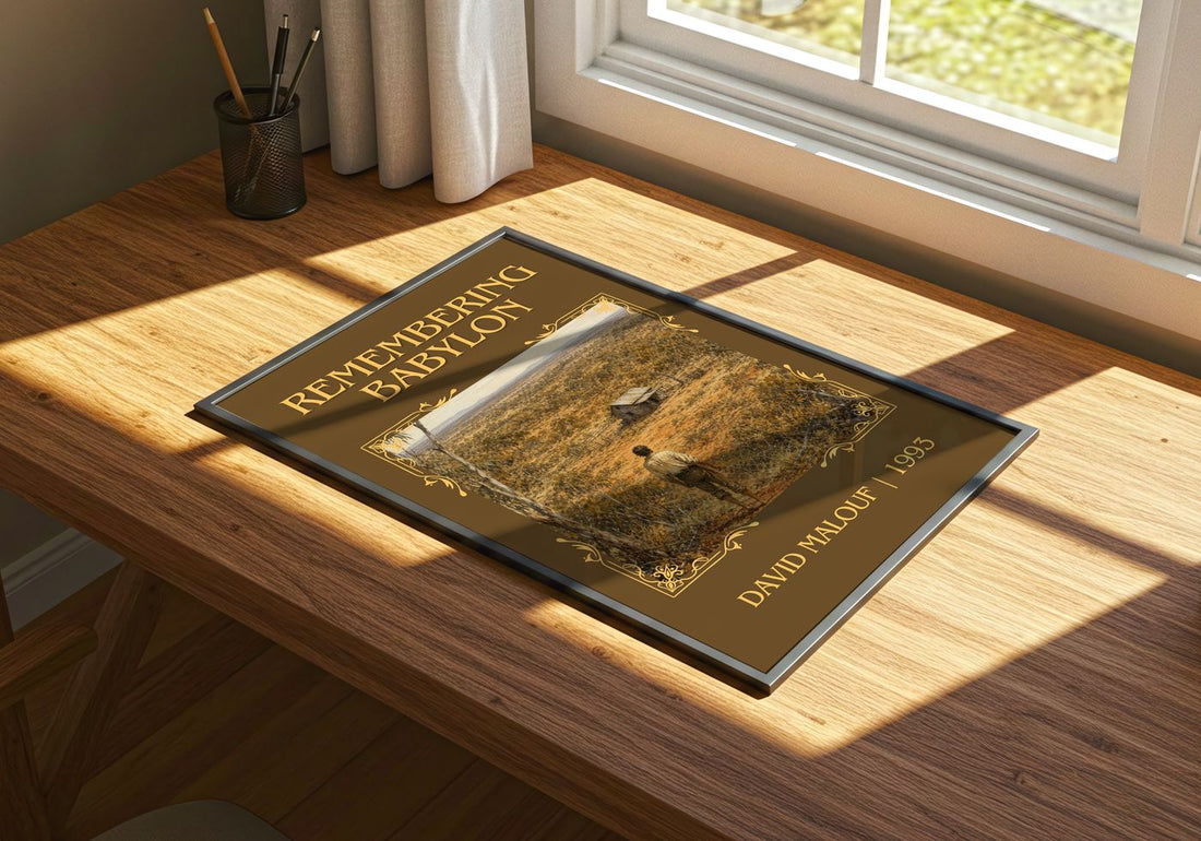 Remembering Babylon Classic Book Art Print by David Malouf – print on a sunlit desk