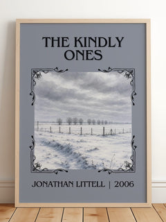 The Kindly Ones Classic Book Art Print by Jonathan Littell – framed print leaning on a wooden floor