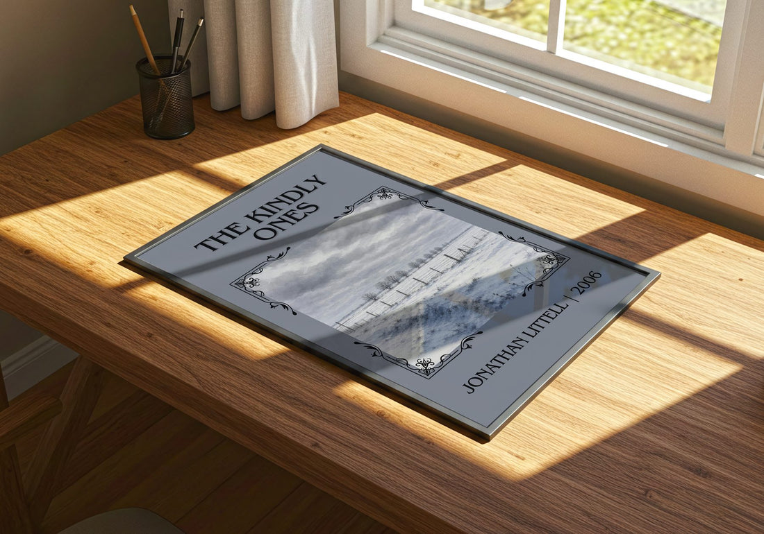 The Kindly Ones Classic Book Art Print by Jonathan Littell – print on a sunlit desk