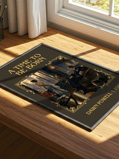A Time To Be Born Classic Book Art Print by Dawn Powell – print on a sunlit desk