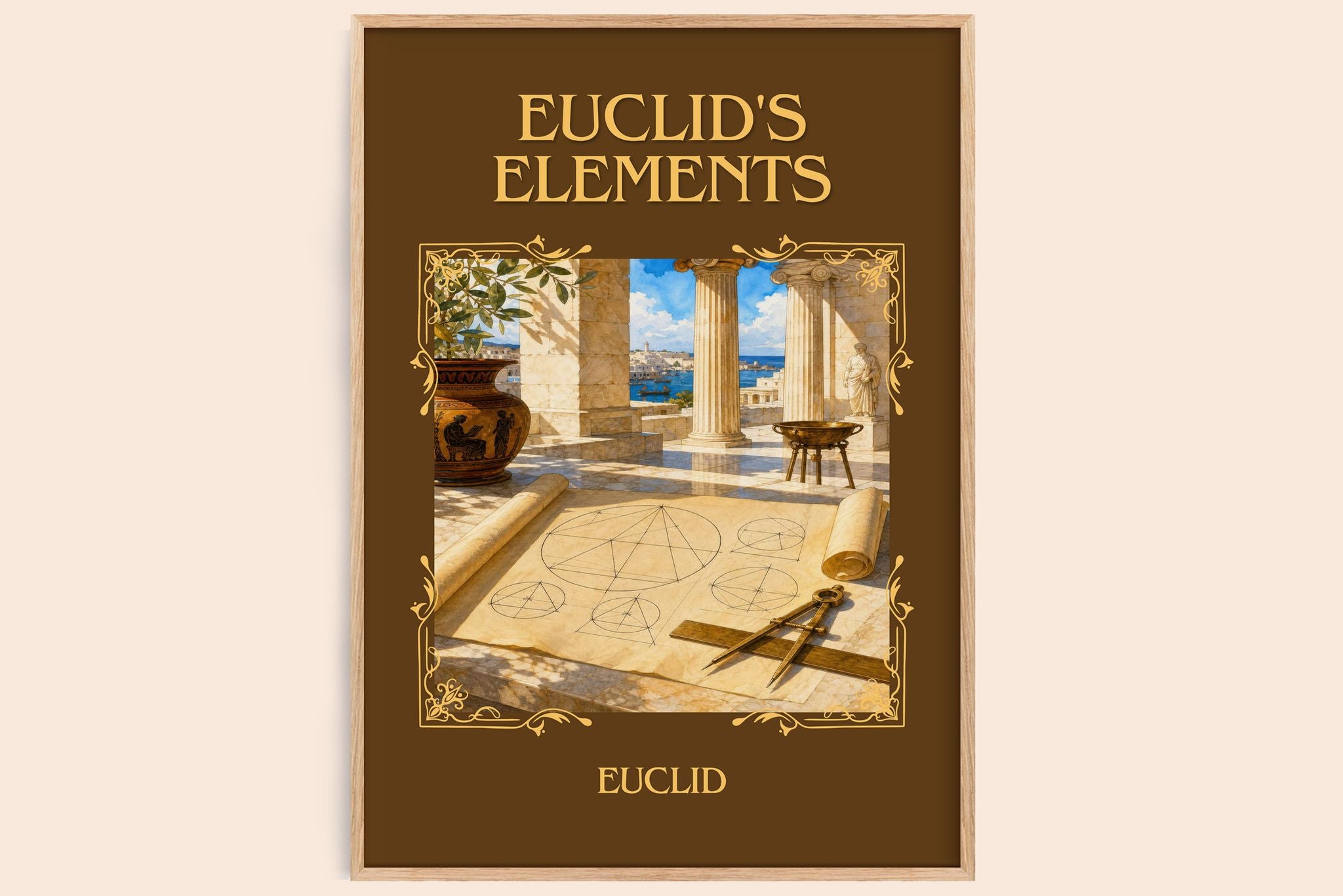 Euclid's Elements Classic Book Art Print by Euclid