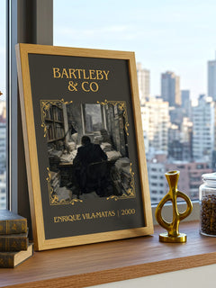 Bartleby & Co Classic Book Art Print by Enrique Vila-Matas – framed print on a city-view windowsill