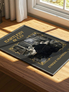 Bartleby & Co Classic Book Art Print by Enrique Vila-Matas – print on a sunlit desk