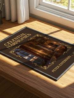 Celestial Harmonies Classic Book Art Print by Peter Esterhazy – print on a sunlit desk