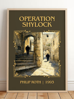 Operation Shylock Classic Book Art Print by Philip Roth – framed print leaning on a wooden floor